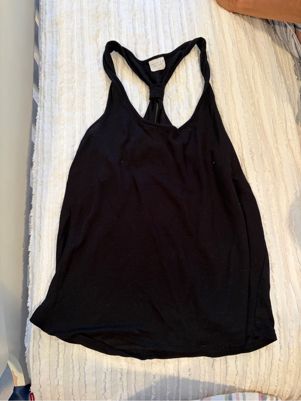 Tresics Black Racerback Tank With Knotted Back Detail